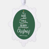 お祝いのクリスマスフォトカスタムをお願い オーナメントカード (左)