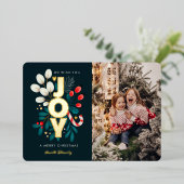 お祝いのクリスマスフォト・フォイル・カード 箔シーズンカード (立ち正面)