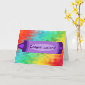 お祝いのクレヨンの挨拶状 カード (黄色い花)