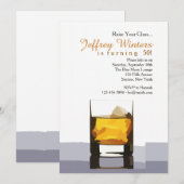 お祝いのグラスを掲げての招待状 招待状 (正面/裏面)