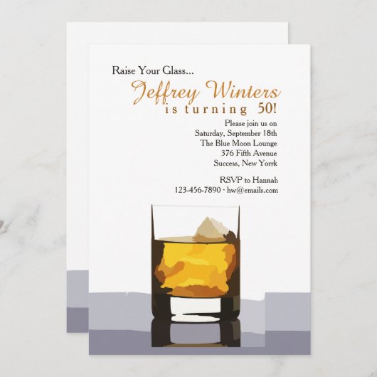 お祝いのグラスを掲げる招待状 招待状 (正面/裏面)