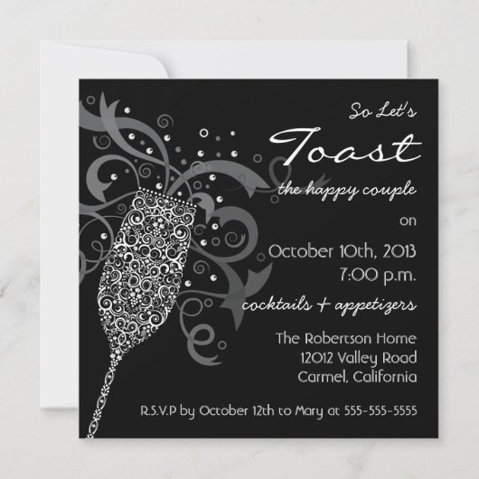 お祝いのグラス招待状 招待状 (裏面)