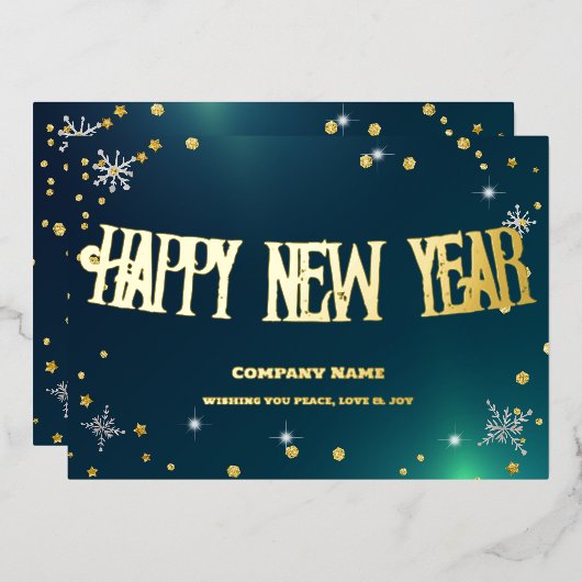 お祝いのグリーン2024 企業 レッド リボン 箔シーズンカード (正面/裏面)