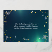 お祝いのグリーン2024 企業 レッド リボン 箔シーズンカード (裏面)