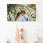 お祝いのグレーオーバーレイ文字パーティーバナー 横断幕 (インサイチュ)