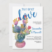 お祝いのサボテンのカップルのシャワーのフェスタ 招待状 (正面)