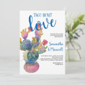 お祝いのサボテンのカップルのシャワーのフェスタ 招待状 (スタンド正面)