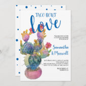 お祝いのサボテンのカップルのシャワーのフェスタ 招待状 (正面/裏面)