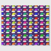 お祝いのサンタの帽子の休日のクリスマスの包装紙 ラッピングペーパー (フラット)