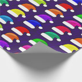 お祝いのサンタの帽子の休日のクリスマスの包装紙 ラッピングペーパー (角)