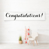 お祝いのシンプルな白黒の旗の印 横断幕 (インサイチュ)