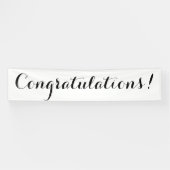 お祝いのシンプルな白黒の旗の印 横断幕 (横)