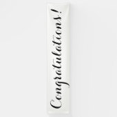 お祝いのシンプルな白黒の旗の印 横断幕 (縦)