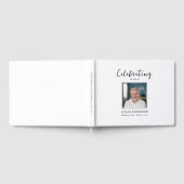 お祝いのシンプル写真カスタム葬儀 ゲストブック (全面)