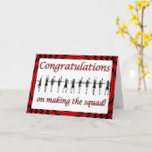 お祝いのチアリーダーの分隊の応援のチーム カード (黄色い花)