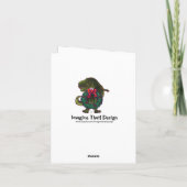 お祝いのティラノサウルス・レックスのクリスマス シーズンカード (裏面)