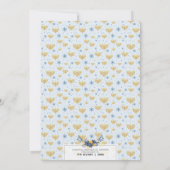 お祝いのハヌカー金ゴールド花とネイビーブルー 招待状 (裏面)