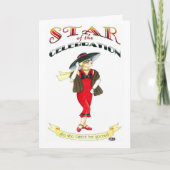 お祝いのバースデー・カードの星 カード (正面)