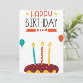 お祝いのパーソナライズ:誕生日 招待状 (スタンド正面)