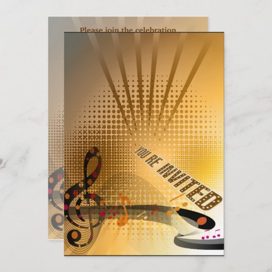 お祝いのパーティの招待状 招待状 (正面/裏面)