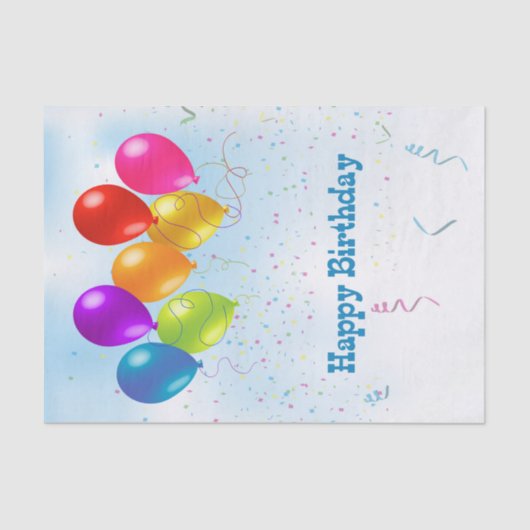 お祝いのパーティーの気球、紙吹雪 薄葉紙 (正面)