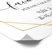 お祝いのパーティー看板 ウェディング レセプション 緑 ゴールド ポスター (角)