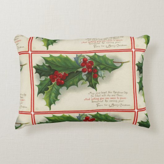 お祝いのヒイラギおよび果実Stecher アクセントクッション (正面)