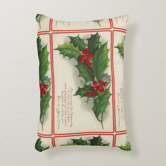 お祝いのヒイラギおよび果実Stecher アクセントクッション (正面(垂直))
