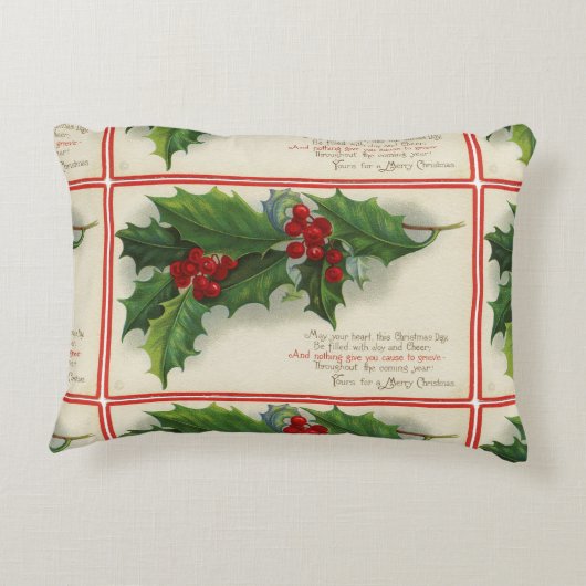 お祝いのヒイラギおよび果実Stecher アクセントクッション (裏面)