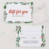 お祝いのヒイラギはクリスマス|のギフト券を去ります 割引カード (正面/裏面)
