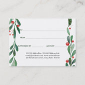 お祝いのヒイラギはクリスマス|のギフト券を去ります 割引カード (裏面)