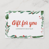 お祝いのヒイラギはクリスマス|のギフト券を去ります 割引カード (正面)
