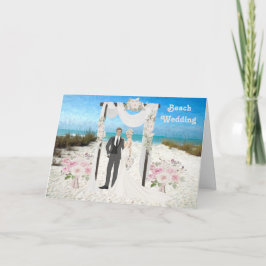 お祝いのビーチ結婚式 カード