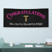 お祝いのピンク金ゴールド歯科医モダン員 横断幕 (トレードショー)