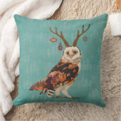 お祝いのフクロウの木の枕 クッション (ブランケット)