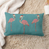 お祝いのフラミンゴのLumbarの枕 ランバークッション (ブランケット)