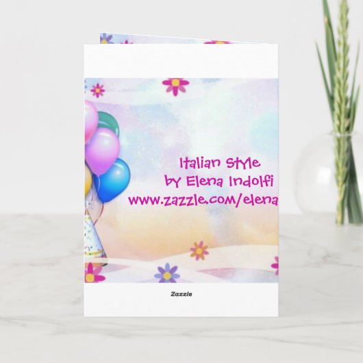 お祝いのブランデーグラス-子供の誕生日 カード (裏面)