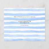 お祝いのブルーフォトウェルカムバースデーアナウンスメントフライヤー チラシ (裏面)