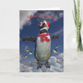お祝いのペンギンのクリスマスカード シーズンカード (正面)