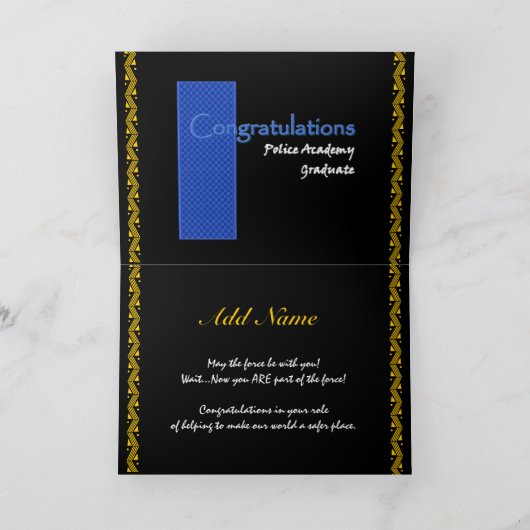お祝いのポリスアカデミーの卒業生 カード (内部)