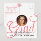 お祝いのメッセージをカスタマイズ！卒業写真用のスクリプト ポストカード (正面/裏面)