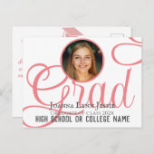 お祝いのメッセージ入り卒業写真台本 ポストカード (正面/裏面)