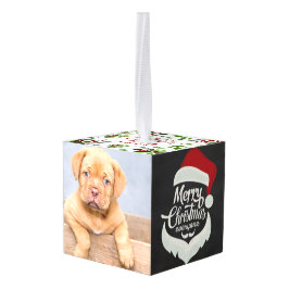 お祝いのメリークリスマス キューブオーナメント
