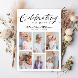 お祝いのモダン写真葬儀記念 プログラム