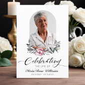 お祝いのモダン写真葬儀記念 プログラム