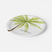 お祝いのヤシの木のカスタムな島のビーチ ペーパープレート (アングル)