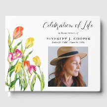 お祝いのライフウォーターカラーチューリップ花模様