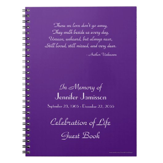 お祝いのライフゲストブックあなたの色を選択 ノートブック (正面)