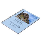 お祝いのライフゲストブック、険しい山々 ノートブック (左側)