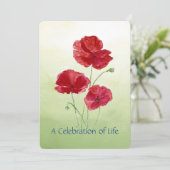 お祝いのライフサービスガーデンポピー花 招待状 (スタンド正面)